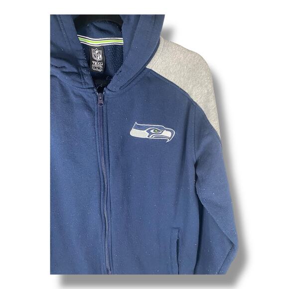 New Seattle Seahawks NFL Team Apparel Hoodie Jacket Full Zip Size Men’s Large - Picture 2 of 4